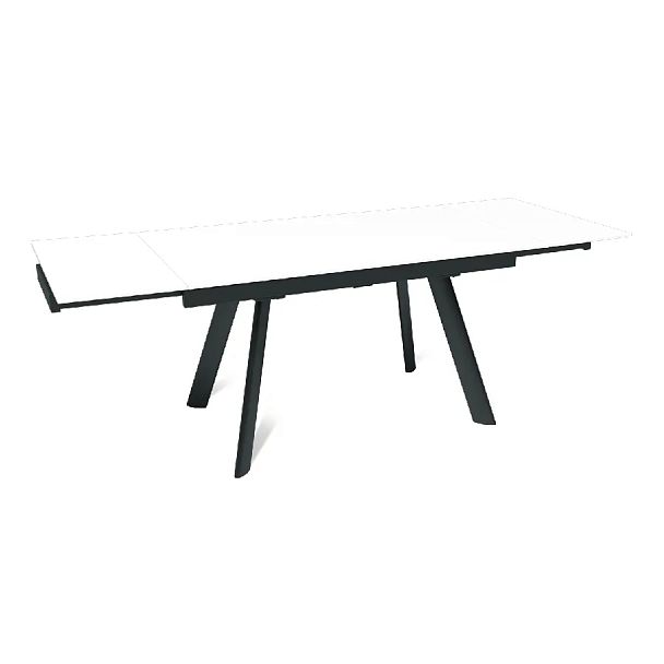 Стол раскладной Stone (140+40+40), керамика матовая белая - Вид 6