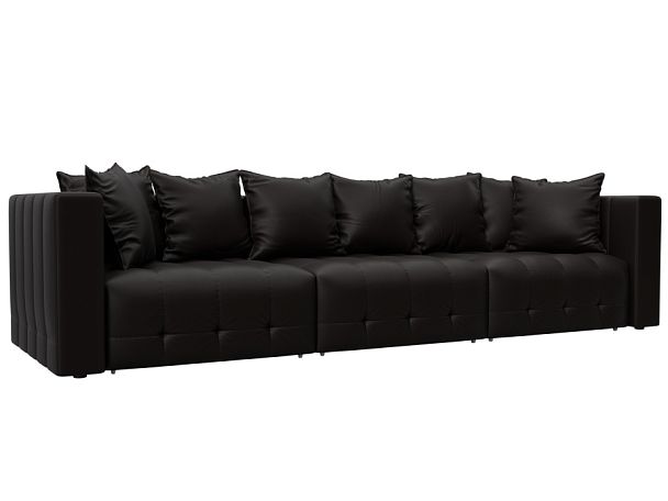 Диван прямой Лига-052 НПБ Лонг Экокожа коричневый - Вид 1