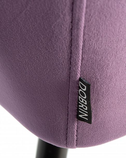 Стул обеденный DOBRIN ROBERT (черные матовые ножки, велюр V108-45 Темно-фиолетовый) - Вид 8