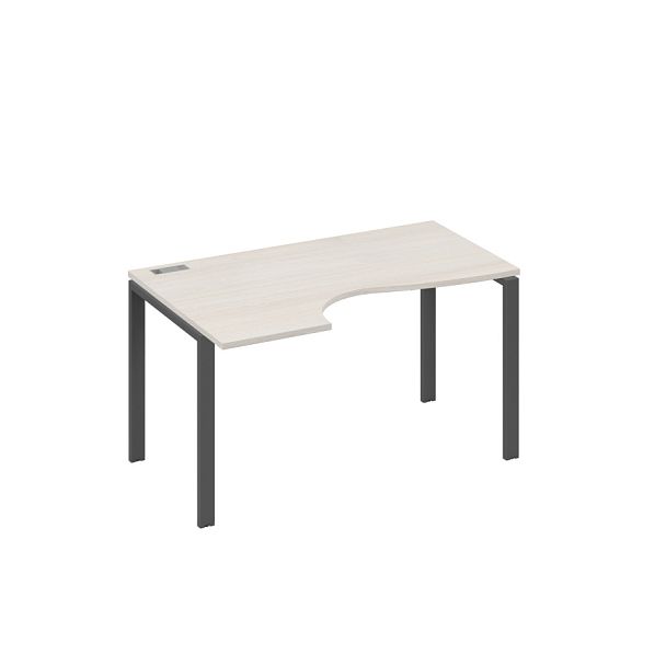 Стол эргономичный левый "Классика" на металлокаркасе UNO A4 А4 Б1 043 БП дуб / металлокаркас антрацит - Вид 1