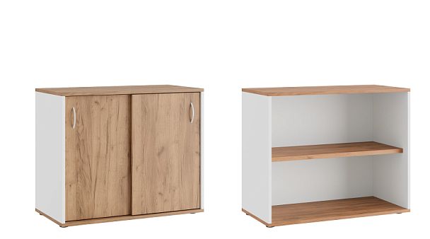 Тумба с раздвижными фасадами Tess 90x45x75 дуб крафт золотой - Вид 1