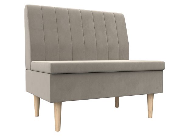 Диван прямой Мини Микровельвет бежевый - Вид 1