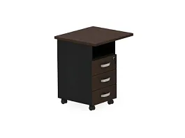 БЕРЛИН / BERLIN Тумба приставная левая 650х580х740 Венге/Черный - Фото предпросмотра