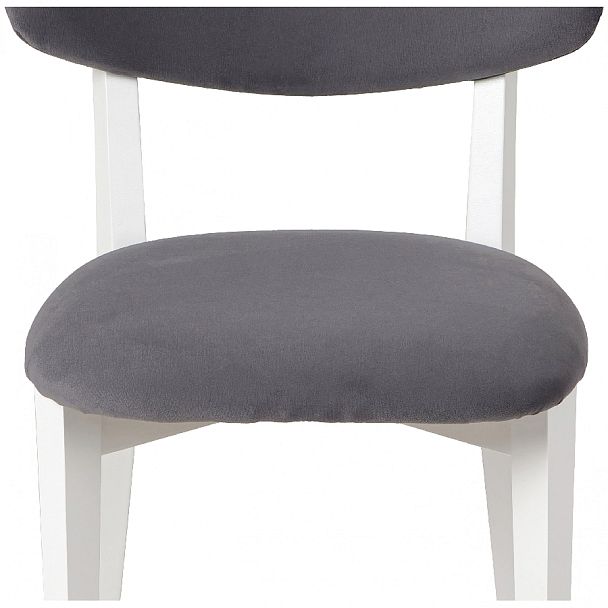 Комплект деревянных стульев с мягким сиденьем Мэти Белый/Серый велюр, 4 шт. - Вид 11