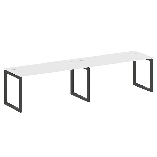 Metal System Quattro Р. ст. на 2 раб. места на О-образном м/к 50БО.СМ-2.4 Белый/Антрацит металл 3200*720*750 - Вид 1