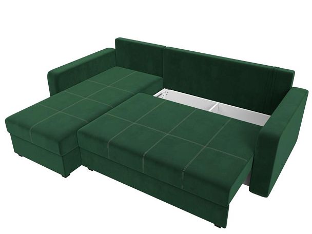 Диван угловой Ливерпуль Лайт левый угол Велюр зеленый - Вид 7