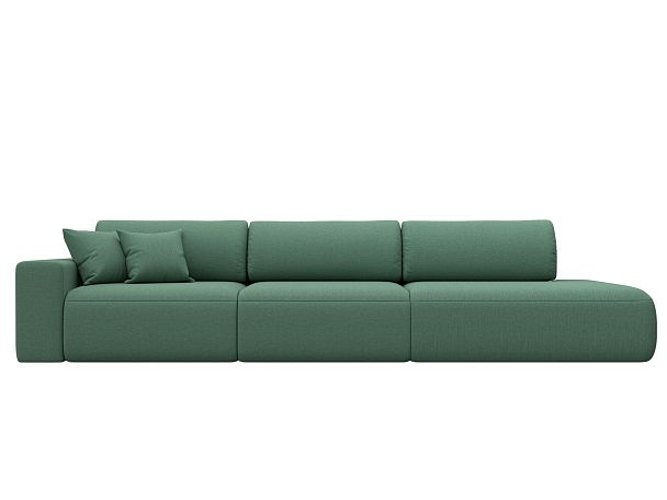 Диван прямой Лига-036 НПБ Модерн Лонг подлокотник слева Рогожка зеленый - Вид 2