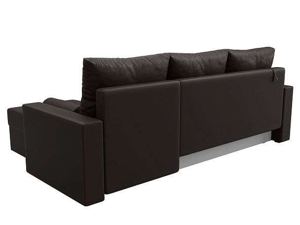 Диван угловой Верона Лайт угол правый (полностью экокожа коричневая) - Вид 6