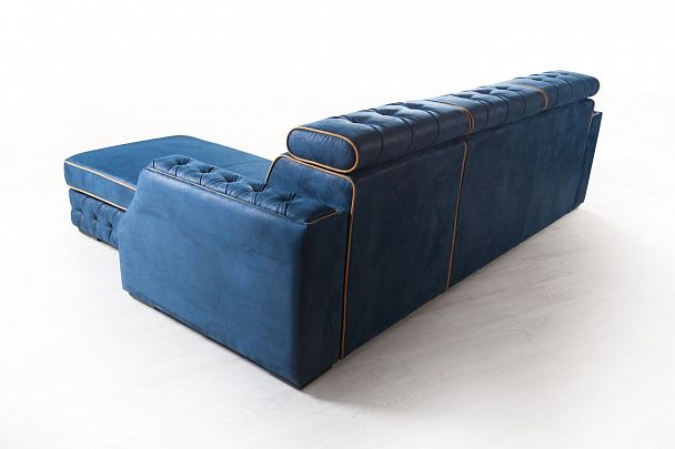 Portofino угловой диван-кровать замша синий - Вид 3