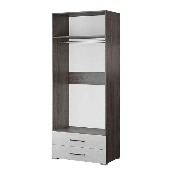 Спальня Теана шкаф 2-хств. ясень анкор темный/МДФ мрамор лайт - Вид 2