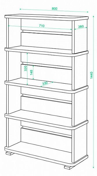 Стеллаж СБ-25/4 Шамони - Вид 2