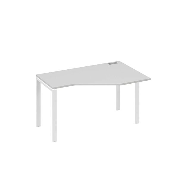 Стол эргономичный правый "Техно" на металлокаркасе UNO A4 А4 Б1 054 БП серый / металлокаркас белый - Вид 1