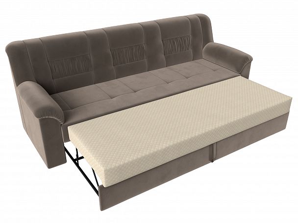 Прямой диван Карелия (полностью велюр коричневый) - Вид 6