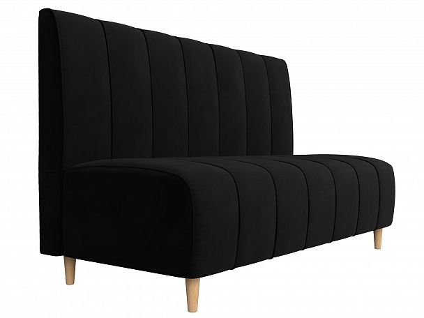 Прямой диван Ральф (полностью микровельвет черный) - Вид 3