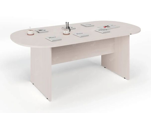 UNITY PКС-10/20 ДУБ МОЛОЧНЫЙ Конференц стол овальный Универсальный 2000х1000х750 - Вид 3