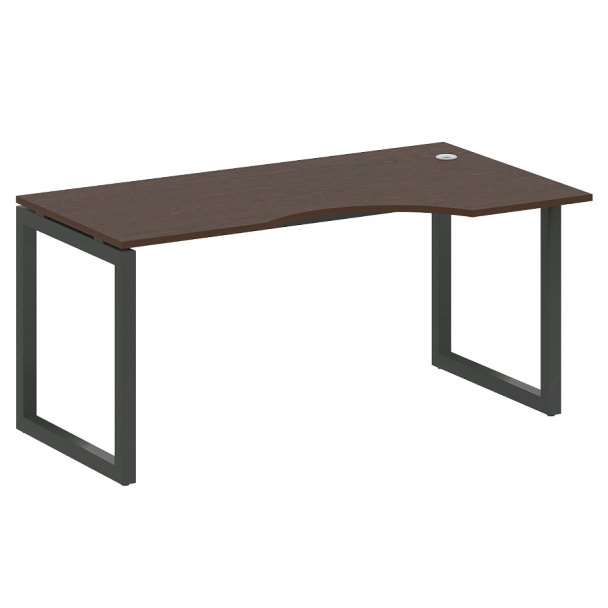 Metal System Quattro Стол криволинейный правый на О-образном м/к 50БО.СА-1 (R) Венге/Антрацит металл 1600*900*750 - Вид 1