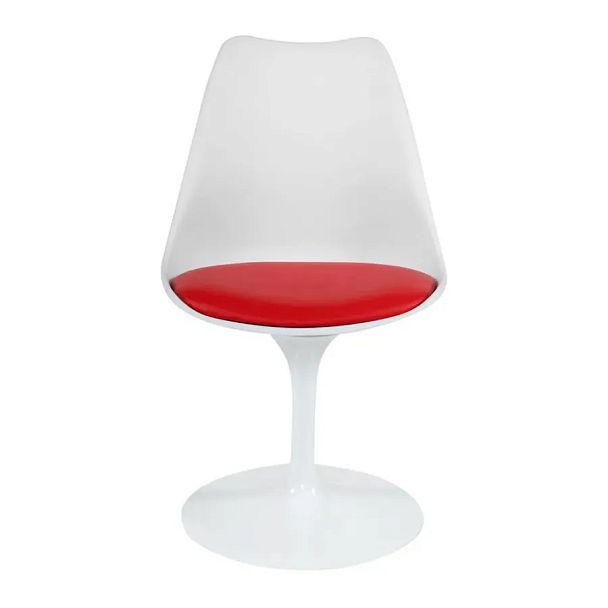Стул Тулип Фэшн Чаир/Tulip Fashion Chair (мод.109)/1 шт. в упаковке, металл/пластик/PU, белый / красный - Вид 2