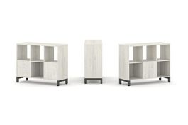 Стайл Проджект Набор стеллажа 2-х сторон., 2 яр. SN.NSD-231 Дуб Наварра/Металл Антрацит 1121*400*881 - Фото предпросмотра