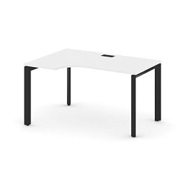 Style Project Next Стол рабочий эргономичный SN-59P.SPA-001(L) Белый/Металл Черный/Черный Заглушка 1380*600/980*750 - Фото предпросмотра