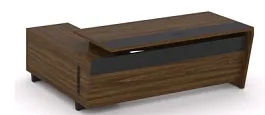 CORNER COR.SRT-20(R) Стол руководителя с опорной тумбой, правый Corner кабинет руководителя  графит - Фото предпросмотра