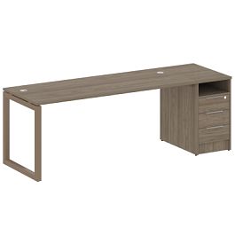 Metal System Quattro Р. ст. с тумбой на О-образном м/к 50БО.РС-СТП-1.5 Вяз/Мокко металл 2212*720*750 - Фото предпросмотра