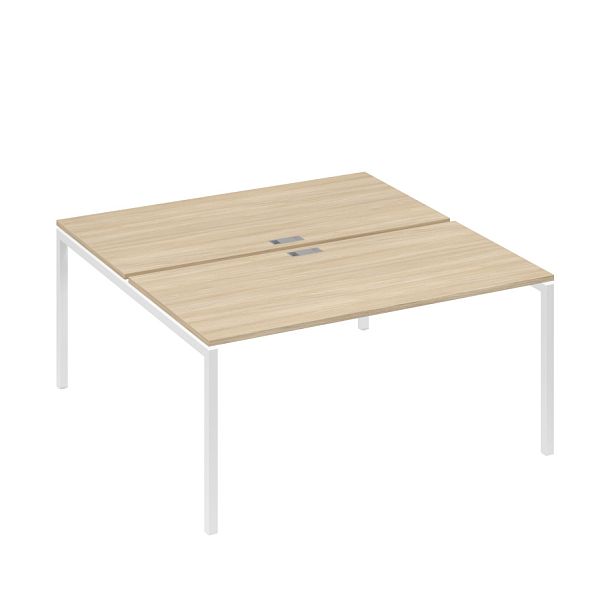 Рабочая станция (2х160) с металлокаркасом DUE A4 А4 Б2 178 БП дуб скандинавский / металлокаркас белый - Вид 1