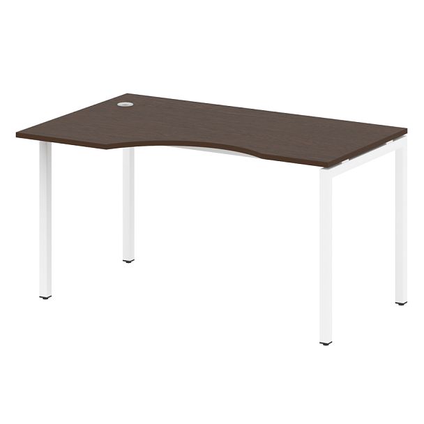 Metal System Quattro Стол криволинейный левый на П-образном м/к 40БП.СА-2 (L) Венге/Белый металл 1400*900*750 - Вид 1
