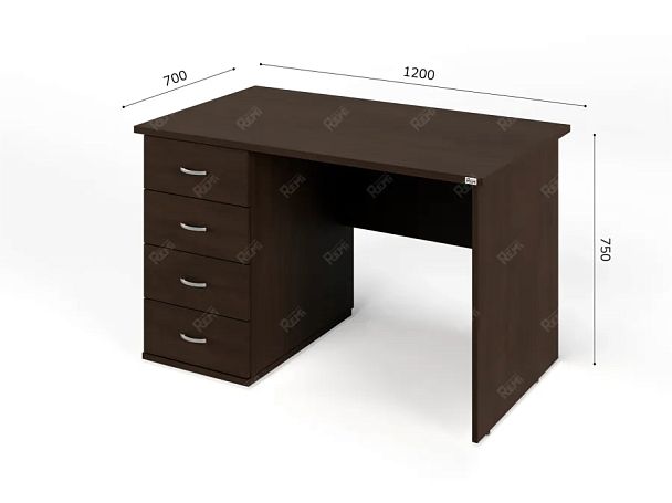 ЛАЙТ / LIGHT RLG008-12x7L Однотумбовый стол 120x70x75 Венге - Вид 2