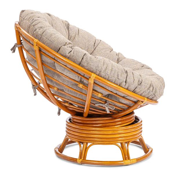 Кресло-качалка Папасан/Papasan (W 23/01 B) /с подушкой/Cognac (коньяк) - Вид 2