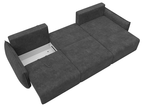 Диван угловой Лига-051 НПБ Лонг угол универсальный Велюр серый - Вид 8