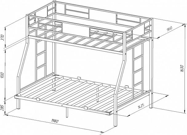Двухъярусная кровать "Гранада ЯЯ 140" коричневый - Вид 2