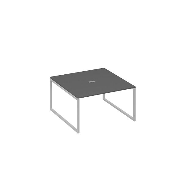 Переговорный стол 140 на металлокаркасе QUATTRO A4 А4 Б4 135 БП антрацит премиум / металлокаркас серый - Вид 1