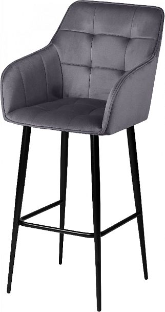 Комплект барных поворотных кресел Мони К, темно-серый H-15/черный, 2 шт. - Вид 2