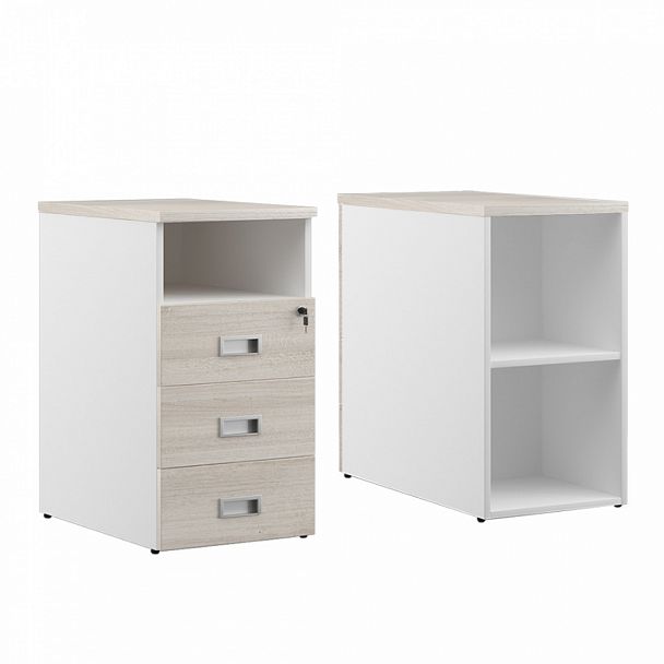 Тумба приставная 3 ящика Tess Wood 42x80x75 светлый дуб - Вид 1