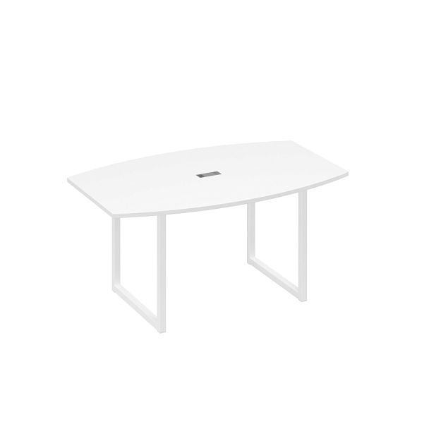 Стол 160 для переговоров на каркасе QUATTRO A4 А4 Б4 111 БП белый премиум / металлокаркас белый - Вид 1
