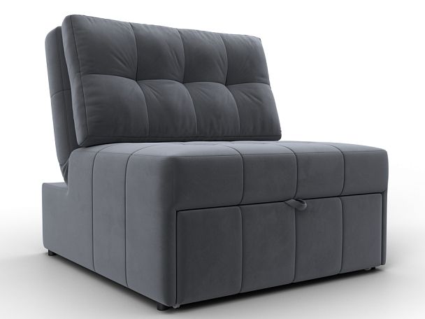 Кресло-кровать Лига-107 (80) Велюр серый - Вид 1