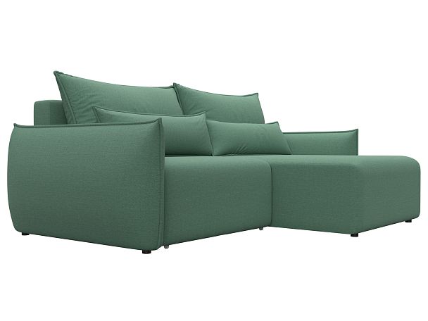 Диван угловой Лига-051 НПБ угол универсальный Рогожка зеленый - Вид 3