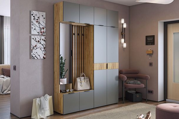 Бери Шкаф двухдверный MPR-024.2564 дуб крафт золотой/графит - Вид 5