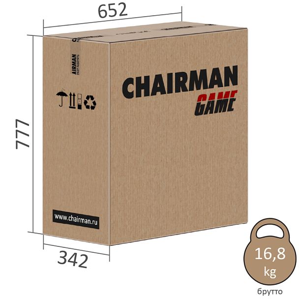 Кресло Chairman game 15 Россия экокожа черный/голубой/белый - Вид 17