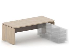 АККОРД/ACCORD RACR003-20x9 Стол правый под тумбу 2000х900х750 Сосна Аланд/Серый камень - Фото предпросмотра