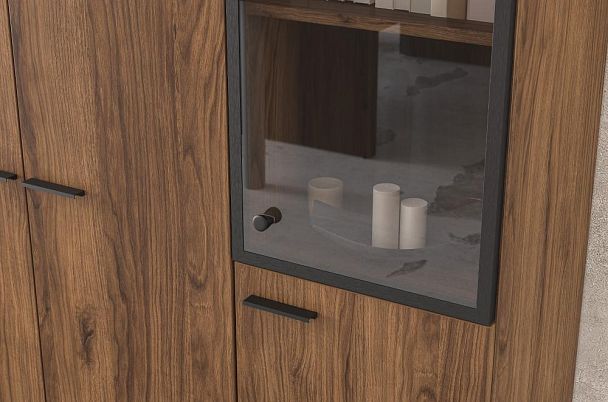 Приставка боковая Wing большая 500х1613х750 / цвет: дуб модена, 2 опоры табулярные серебрянный металлик - Вид 7