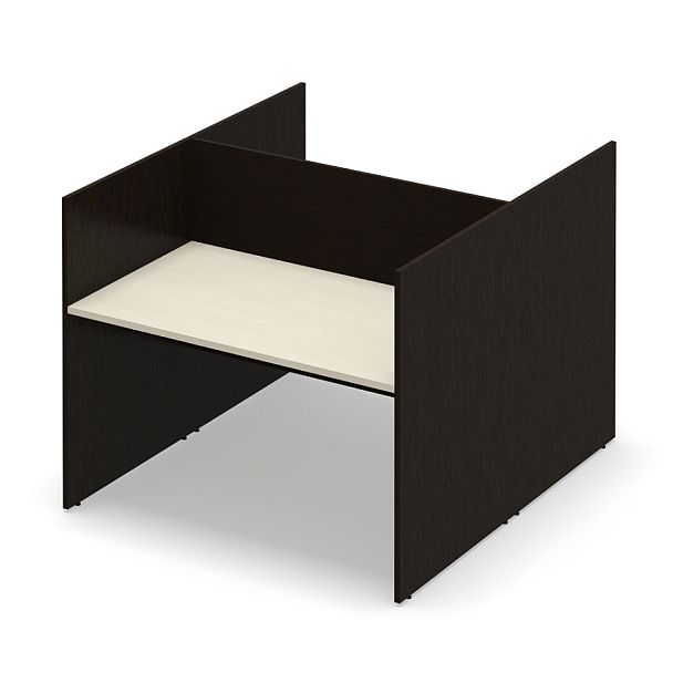 Стол офисный рабочий "Система-M"  ПК-ССМ-СТ2С140Х160ВЭР/Д-В2-180 клен - Вид 1