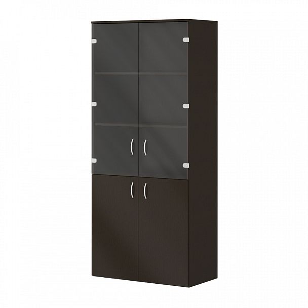 Шкаф канцелярский тип 3, "Офисные шкафы для документов"  ПК-АРМ-ШКЦ182Х80С2Д2/35-В1-134А венге - Вид 1