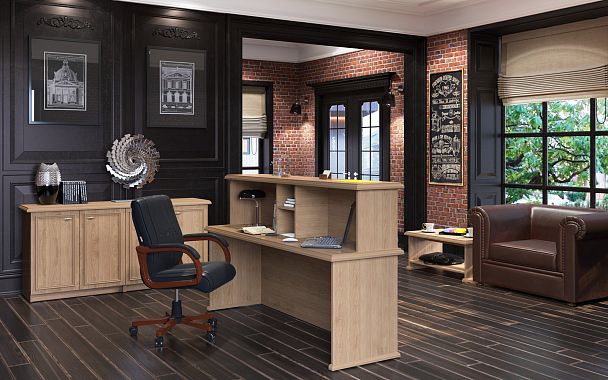 Стойка рецепция RMS 120 Орех Даллас 1200х600х1200 RAUT - Вид 6