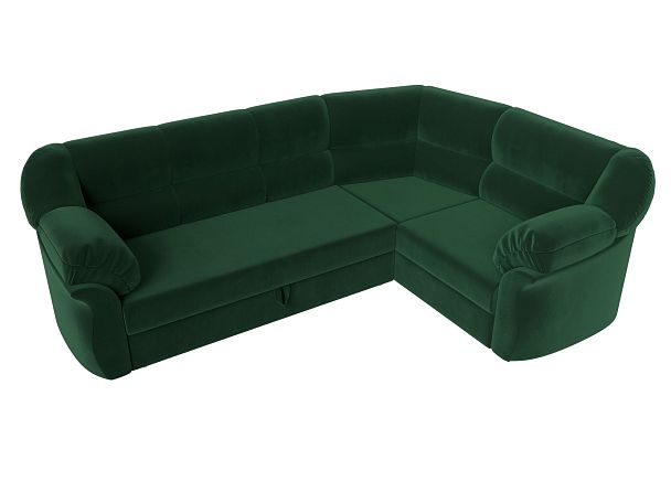 Диван угловой Карнелла правый (полностью велюр зеленый) - Вид 5