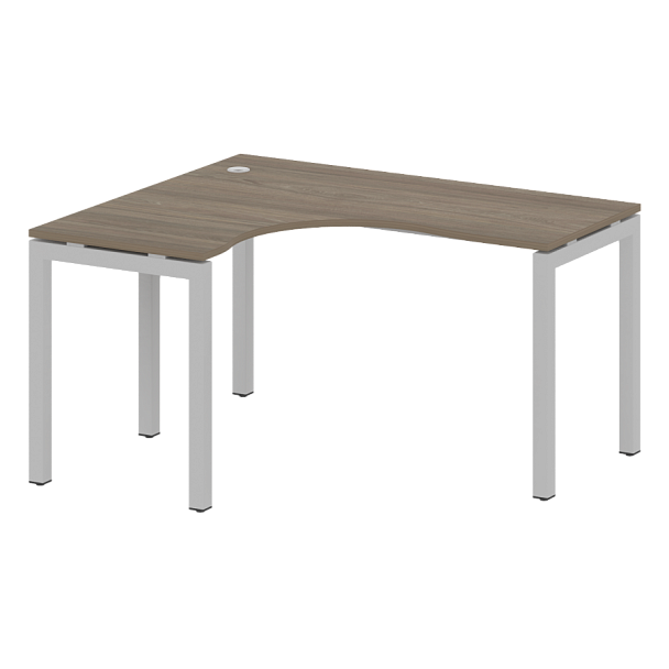 Metal System Quattro Стол криволинейный левый на П-образном м/к 50БП.СА-3 (L) Вяз/Серый металл 1400*1200*750 - Вид 1