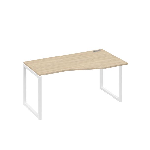 Стол эргономичный правый "Техно" на металлокаркасе QUATTRO A4 А4 Б4 066 БП дуб скандинавский / металлокаркас белый - Вид 1