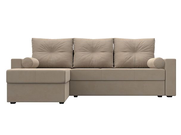 Диван угловой Верона Лайт угол левый (полностью велюр бежевый) - Вид 2