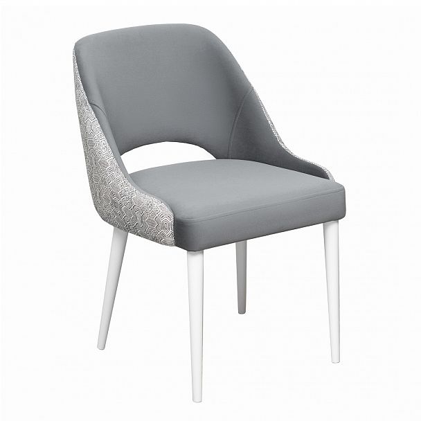 Стул Мила, велюр серый, голебен - Вид 2