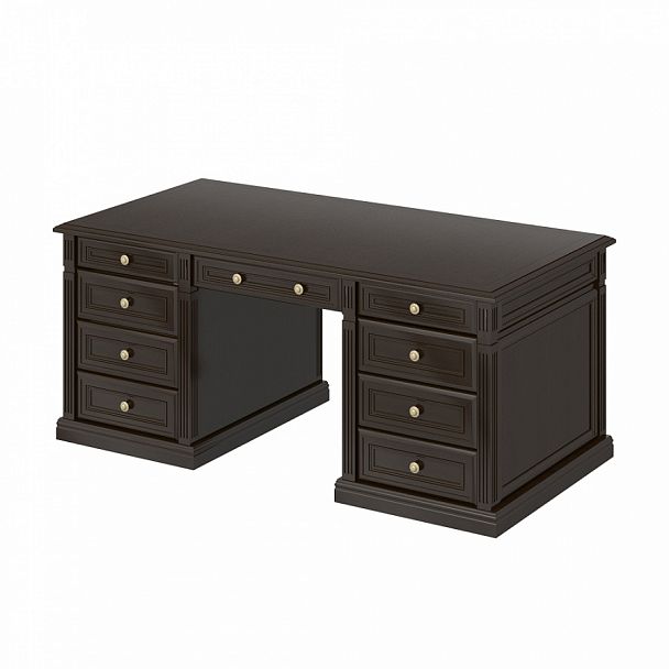 Стол руководителя "Версаль" ПК-ВР-СТ205Х90/КП-В1-974 темный орех - Вид 1